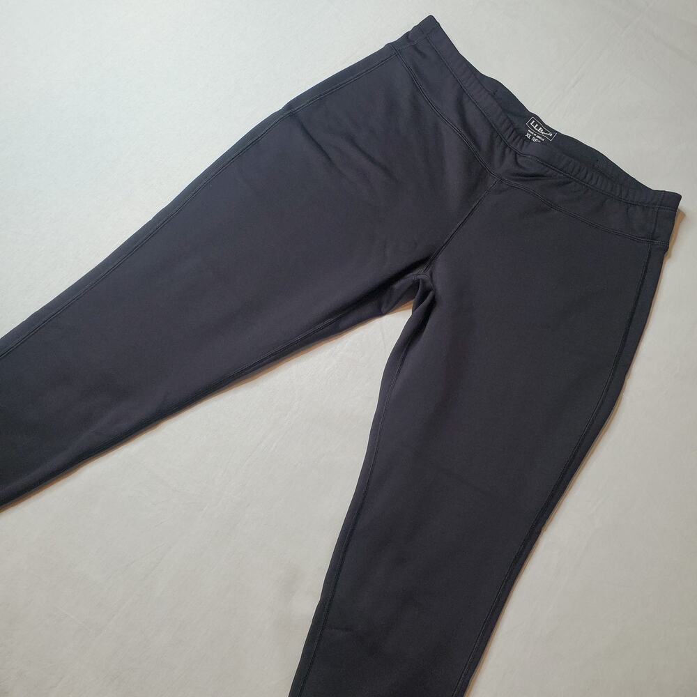 L.L. Bean Women's Size XL PrimaLoft ThermaStretch Fleece Tights Black 506189